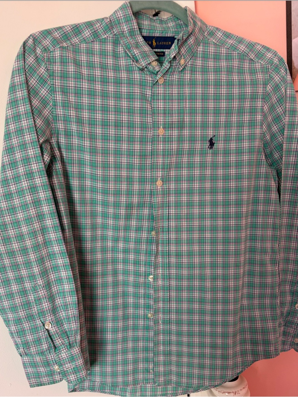 Polo by Ralph Lauren Green and White Plaid Button-Down Shirt